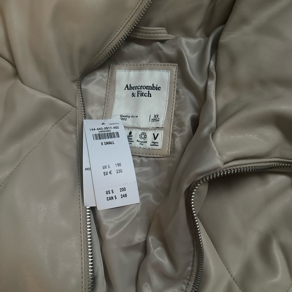Abercrombie faux leather diamond jacket